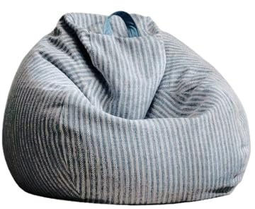 JHSDHYD Copertura Per Poltrona A Sacco Fodera for pouf in cotone e lino【Nessun riempimento all'interno! Devi acquistare il riempimento da solo!】(Dust blue,D100cm-3.3ft-cover)