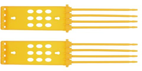 HEMOTON 2 Piezas Soporte para Anillos de Patas de Paloma, Soporte Plástico Amarillo para Exhibición y Organización de Anillos para Aves de Corral, Accesorio para Seguimiento y Control