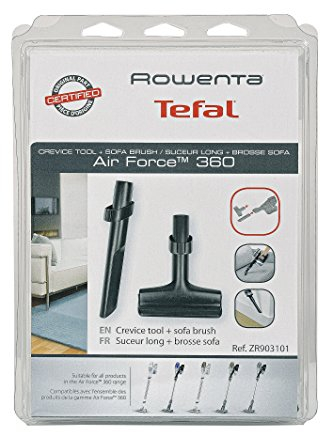 Rowenta ZR903101 Bocchetta a Lancia Piatta per Raggiungere Ogni Fessura e Spazzola per Divano, Compatibile con tutti i prodotti della gamma Air Force 360