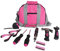 Señoras Pink Tool Kit bolsa de herramientas DIY conjunto incluye Martillo Rosa, Rosa, Rosa alicates destornilladores en estuche rosa 25pcs