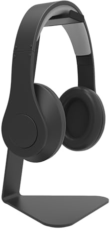 Kanto H1 Universal Headphone Stand with Curved Silicone Padding | Black
