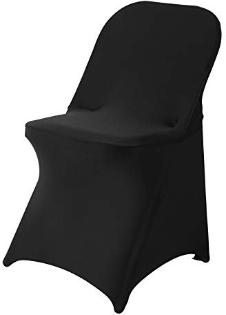 20 Pack Black Spandex Folding Chair Covers in Stretch Washable Fabric for Wedding, Party,Holidays,Celebration and Other Special Events