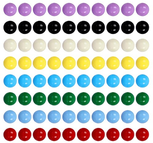 Ailebens Game Replacement Marbles,80pcs Solid Color Balls for Chinese Checkers,Aggravation and Marble Games,Marble Run(14mm/8 Colors)