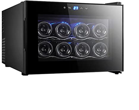 YTGH Cantinetta per Vino, 12 Bottiglie Mini Piccola Cantinetta per Vino Frigorifero Chiller Fridge 45 F-65F per Rossi Bianchi Vino Champagne Frizzante in Casa Bar Cucina Ufficio Camera da Letto,A