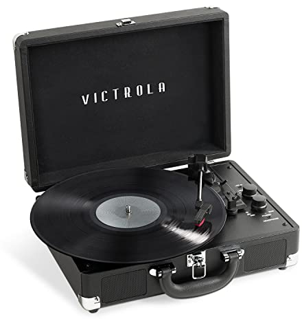 Victrola Journey+ Bluetooth Suitcase Record Player with Three-Speed Turntable