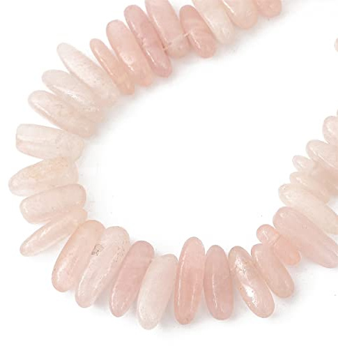BEADIA Natural Rose Quartz Irregular Teardrop Stone Beads 0.4-1.2 Loose Semi Gemstone Beads for Jewelry Making 15 Inch/Strand