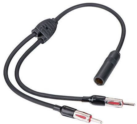 Car Audio Stereo Antenna Splitter Y AUX Adapter 1 Female 2 Male