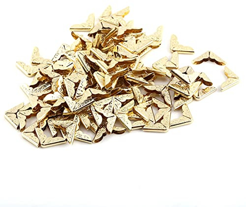 Yosoo Health Gear 100Pcs Metal Corner Protector Book Vintage Guard Scrapbooking Photo Mounting Corners File Corner Protectors Decorative Protector for Folders Book Scrapbooking Albums Corner
