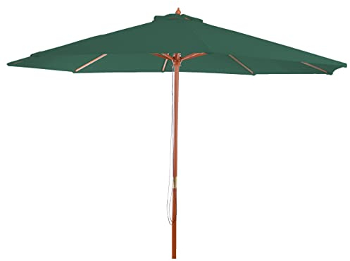 Mendler Parasol Florida Ø 3,5m polyester/bois 7kg vert
