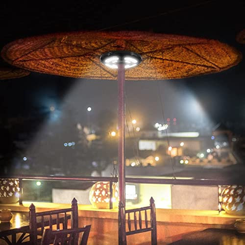 Luce LED Bianco Freddo per ombrellone Spiaggia Mare Giardino Lampada 3 modalita da Campeggio USB o Batteria