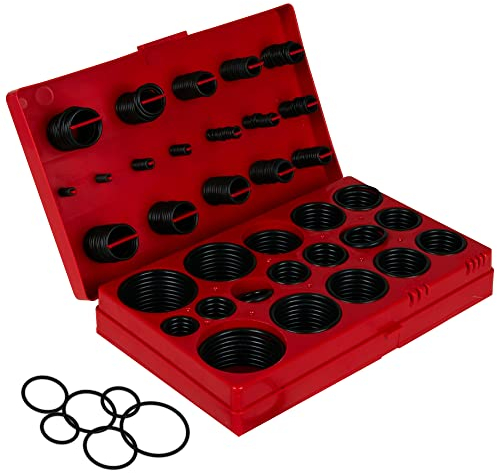 ZENO 419 PCS O-Rings Gasket Kit | Rubber Nitrile Washers O Rings Assorted Kitchen Tap Seals Spacers Mixer Taps Plumbing Spacer Seal O-Ring - 32 Sizes, Red & Black