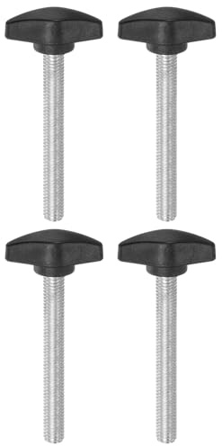 QUARKZMAN 4 viti a testa zigrinata M8 x 60 mm, con impugnatura a T, in acciaio al carbonio zincato, viti per pollice, 36 mm, per rimozione rapida