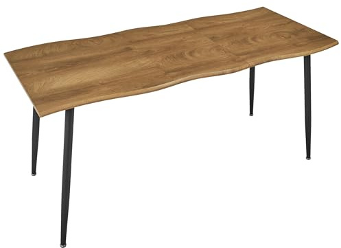 HOME DECO FACTORY - Table Extensible Moderne 4 à 6 Personnes en Bois MDF - Design Élégant - Facile à Nettoyer - Idéale pour Salon ou Salle à Manger - 210x90x75 cm - Naturel - Modèle Abbott