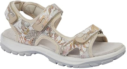 Urban Jacks Women’s Nubuck Leather Hiking Sandals, Outdoor Sport Trekking Sandals, Touch and Close Walking Shoes Sizes 4-8’s (Biege Multi, UK Footwear Size System, Adult, Women, Numeric, Medium, 6)