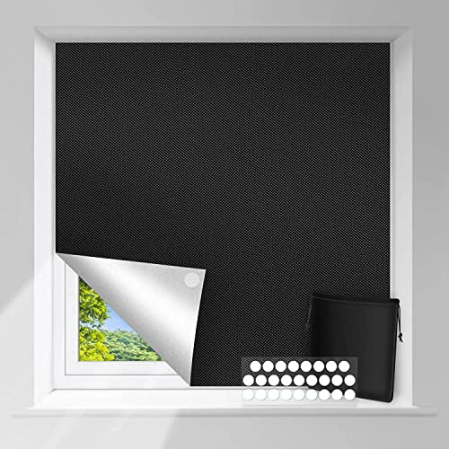 Fenster Verdunklungsrollo Dachfenster Verdunkelung Sonnenschutz Rollos für Fenster Velux Verdunkelungsrollo Tragbare Fenster ohne Bohren inkl Nano-Klebebänder Freischnitt (150 x 300cm)