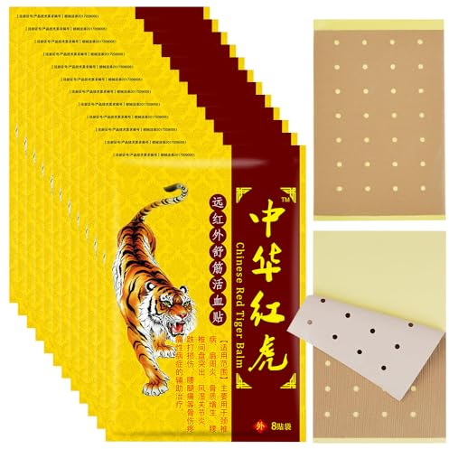 XPJBKC Patch Chauffant, 96 Pcs/12 Paquets Patch Anti Douleur, Patch Baume du Tigre, pour Douleurs Aux Épaules, Douleurs Dorsales, Douleurs Aux Genoux, Douleurs