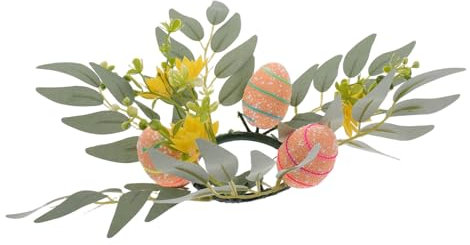 iplusmile De Candelabro Forma De Huevo De Pascua Aro De Vela Decorativo para Mesa Artificial Adorno De Primavera para Fiesta De Pascua