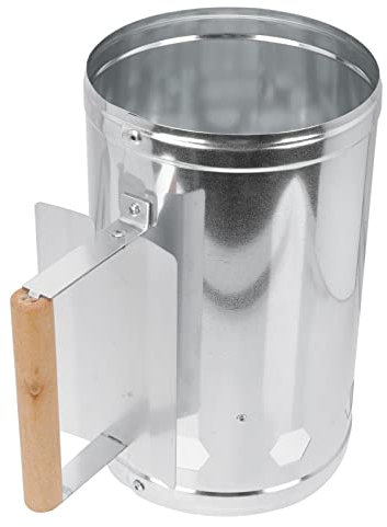ifundom Barile Accendifuoco in Metallo Rinforzo a Vite, Secchio di Carbone per Barbecue e Campeggio, Pannello Isolante Termico Spesso e Prese D’Aria per Accensione Rapida all’Aperto