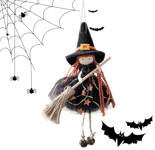 Statuetta di bambole streghe - Decorazione per bambole di streghe appese a forma di figura da collezione inquietante | Misterie Decorazione di Halloween per festa Garden Garden Terrace P