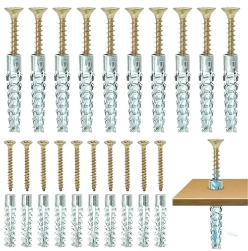 pluggar 10 mm metalltandat expansionsrör, självgängande skruvar, rörborrplugg för betongväggankare, fästbultar (M6 100 uppsättningar)