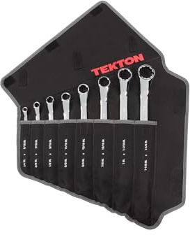 TEKTON 45-Degree Offset Box End Wrench Set with Roll, 8-Piece (1/4-1-1/4 in.) | WBE23508