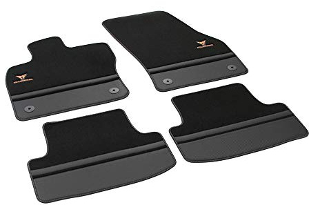 Seat 576863011BLOE Textil Fußmatten Cupra Stoffmatten 4X Premium Matten Schwarz/Kupfer