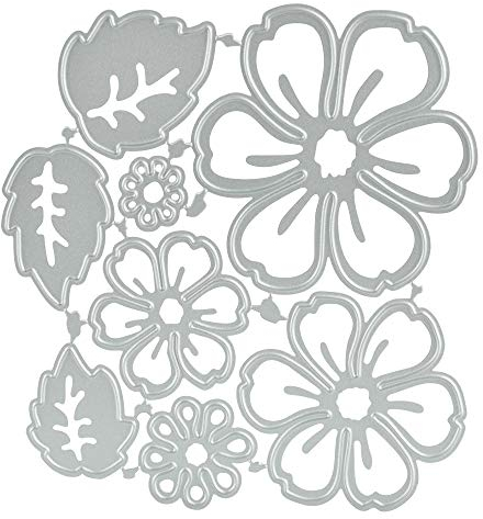 CODIRATO 8 Stück Metall Stanzformen Blumen Stanzschablonen Silber Schneiden Schablonen Prägeschablonen für DIY Scrapbooking Album, Schablonen Papier, Sammelalbum Deko