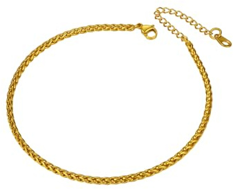 Richsteel Tobillera Pulsera para Tobillo de Cadenas Espiga de Oro Enchapado Regalo para Amigos Hija