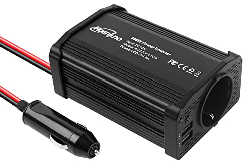 Hoenjuno 300W Convertisseur Transformateur Chargeur pour Voiture 12V 220V-240V Onduleur DC/AC avec Ports De Charge USB Double 4.8A