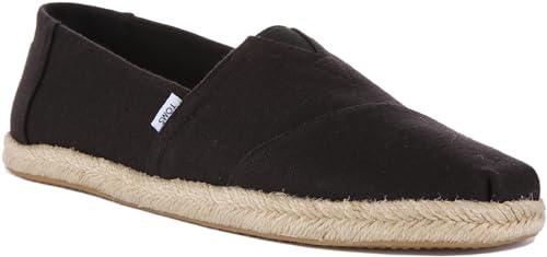 TOMS Mens Alpargata Rope Espadrilles Shoes Black 10 UK
