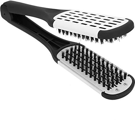 Tbest Peine Alisador De Cabello Cepillo Doble Cara Para Planchar Palo Plastico El Pelo Hair Straightening Clamps V Comb Straightener Professional V Shaped C
