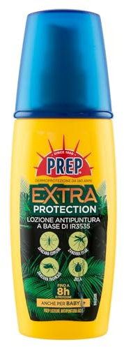 Prep Extra Protection Lozione, fino a 8 Ore di Protezione da Zanzare e Zecche, per Adulti e Bambini 1+, 1 Unità