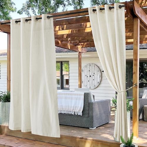 PONY DANCE Outdoor Gardinen Leinen Halbtransparent Pergola Vorhang Boho