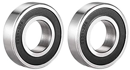 TUZUK 2 PCS 6206-2RS sealed ball bearing 30x62x16mm pre-lubricated/chrome steel/rubber double seal, 6206RS deep groove ball bearing
