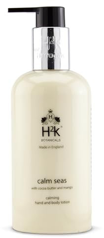 Moisturising Cocoa Butter Hand & Body Cream, Mango and Cocoa Butter Scented (250ml) Calm Seas by H2K Botanicals