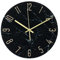 K&L Wall Art 30cm große Wanduhr aus Glas Küchenuhr Marmor Optik auf Klarglas leise Glasuhr ohne Tick-Geräusche (Marble schwarz-weiß)