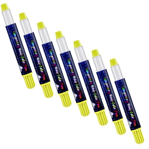 7 Pcs Amarillo Tizas para el pelo,NiñOs Diy De Tiza Para El Pelo,regalos de cumpleaños