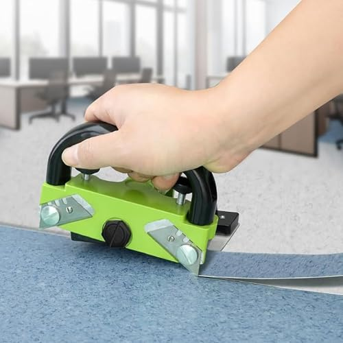 Taglierina Portatile per Pavimenti in PVC, profondità E Fessura Regolabili, Coltello a Spinta Senza Giunzioni in Plastica PVC Laminato con 10 Lame, Corpo in Lega di Alluminio E Base