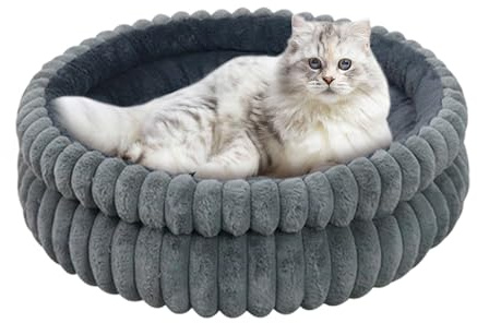 Panier rond antidérapant donut pour animaux de compagnie, 50 cm, rond, amovible, lavable, apaisant, pour chien, chiot, chat, intérieur et extérieur, lieu de repos, canapé-lit, pour animaux domestiques