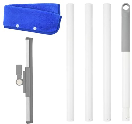OTraki Escobilla de Goma de 36cm para Suelos, Escoba de Goma, Limpia Cristales con Mango Ajustable (136cm), para Limpieza eficiente de Interiores y Exteriores,para Azulejos, Jardín, Ducha