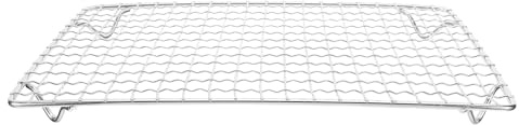 Veemoon Grille de Cuisson rectangulaire en Acier Inoxydable avec Pieds pour Barbecue - Grille de Cuisson pour feu de Camp - Grille de Refroidissement pour Cuisson Four et rôtissage - 28 x 18 cm