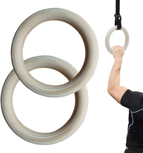 2 delar gymnastikgrepp – gymnastikringar i trä | träningsträningsringar för fitness träning gym lekplats inomhus utomhus träning lekplats styrketräning kroppsvikt träning bärbar