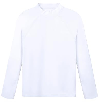 Roadbox Boys Toddler UPF 50+ Rash Guard Long Sleeve Swim Shirt White