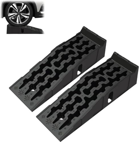 Rampa de carga para automóviles, 2 rampas de carga pesada, plataforma de entrada de coche, capacidad de carga 7T para caravanas, remolques, garajes, talleres, cambios de aceite y reparación