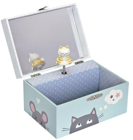 Trousselier - Cofre Musical Fosforescente Chat, Verde Celadon (S50804)