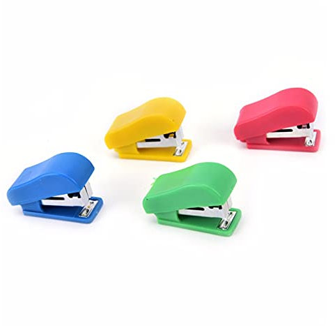 FURUIWUFENG Engrapadora Grapador de Grapas Conjunto Grapador de Escritorio Papel de plástico Papel grapador Grapador de Mano para Suministros de Oficina en el hogar Color Aleatorio Grapadora Metalica