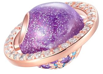 BIZK Charms Argent Sterling 925 Femmes Bijoux Pendentifs Compatible pour Bracelets Collier pour Les Mères, Les Amis, Les Amoureux (Breloque Planète Violette)