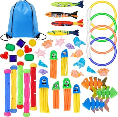 CIRULLI Tauchspielzeug,43PCS Pool Spielzeug Kinder,Pool Tauchspielzeug Set,Unterwasserspielzeug für Kinder,Schwimmspielzeug für Tauchtraining Poolparty Schwimmbad