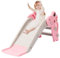 YULEYU Scivolo per bambini per interni ed esterni, con anello da basket, gradini antiscivolo, 100 cm, colore: rosa