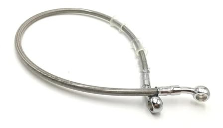 Motocicleta Latiguillo Freno Mangueras Aceite Trenzadas para Motocicleta Tubo Línea para ATV Solo Cable Trenzado Plateado Manguera Freno Tubo Banjo 300-2200MM Y 10mm(600MM-Silver)